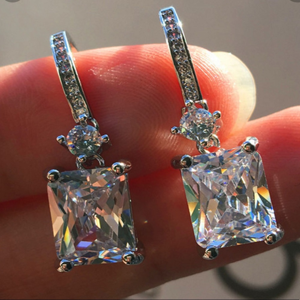 New elegant 925 silver drop earrings for women - Picture 3 of 3